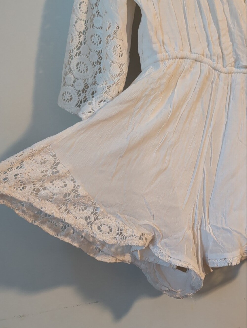 Abercrombie & Fitch White Lace-Trim Wrap Bodysuit - Picture 4 of 6